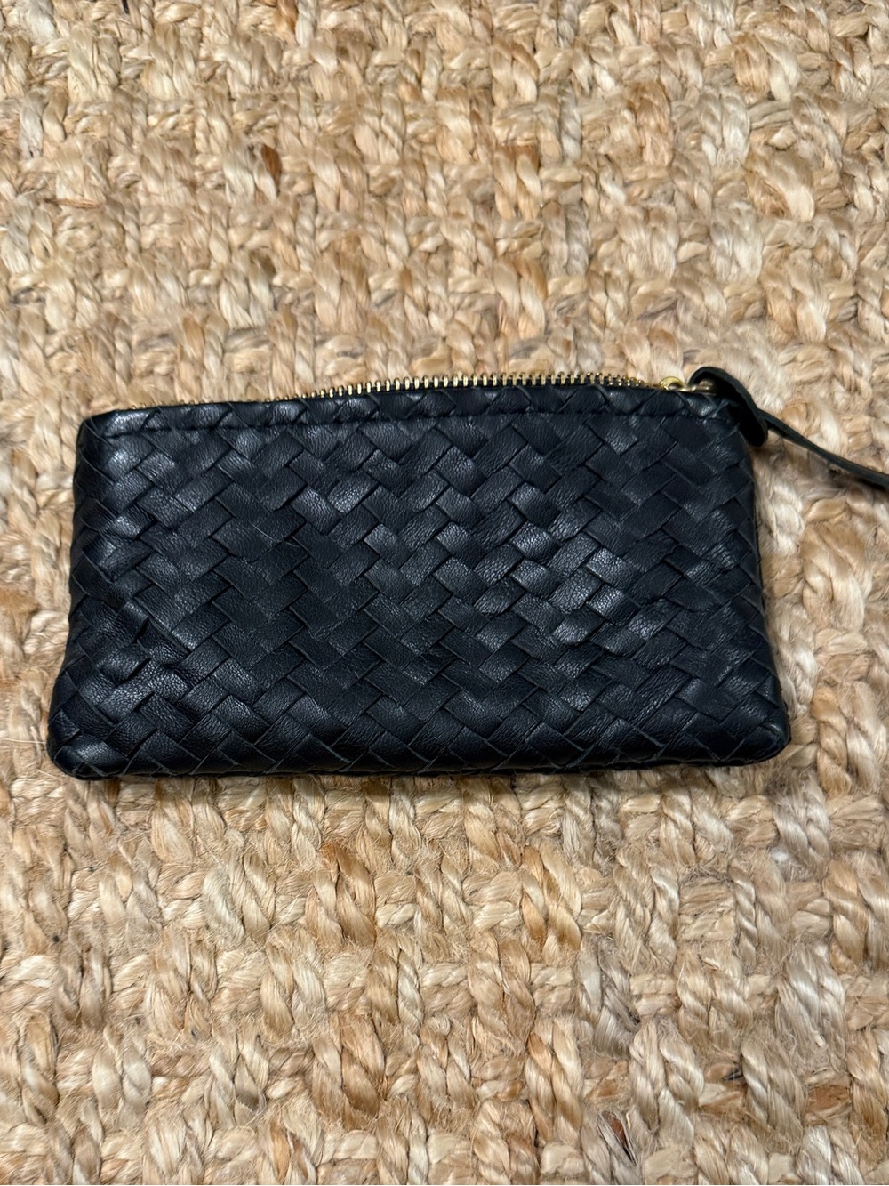 Leather woven bag + matching pouch - Picture 2 of 9